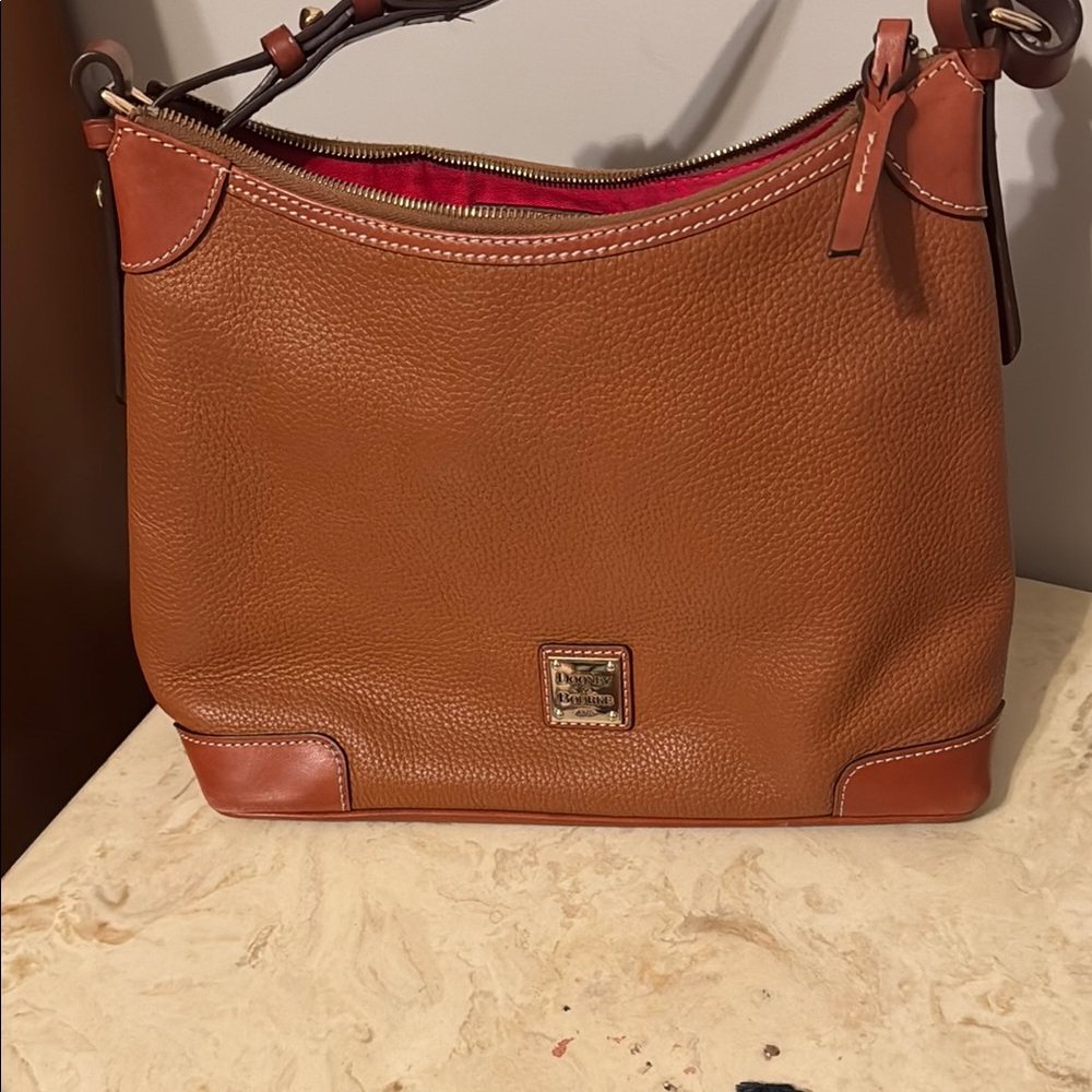Dooney & Bourke Brown Pebbled Leather Shoulder Bag